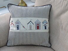 Piped Beach Hut and Ticking Stripe Cushion Cover